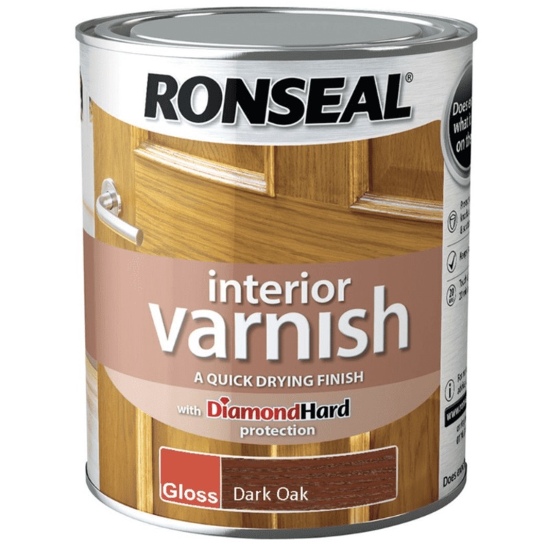 Ronseal Interior Varnish Gloss 750ml – Dark Oak