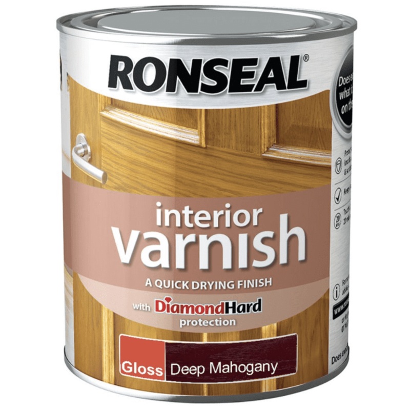 Ronseal Interior Varnish Gloss 750ml – Deep Mahogany