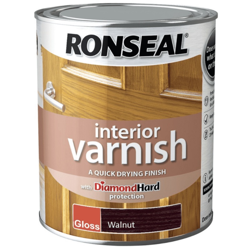 Ronseal Interior Varnish Gloss 750ml – Walnut