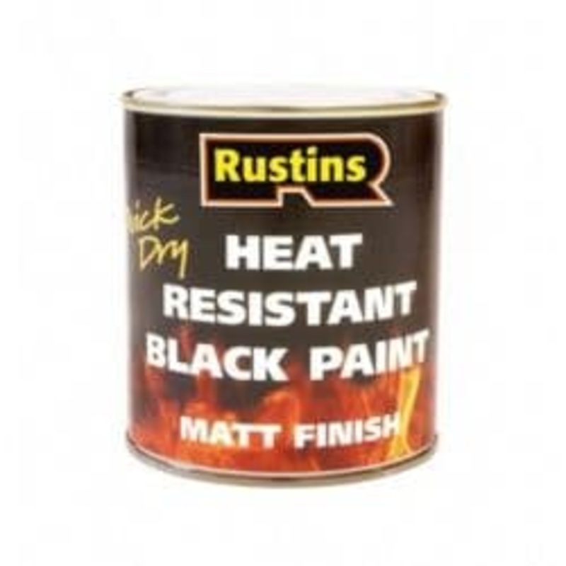 Rustins Heat Resistant Paint Black – 500ml