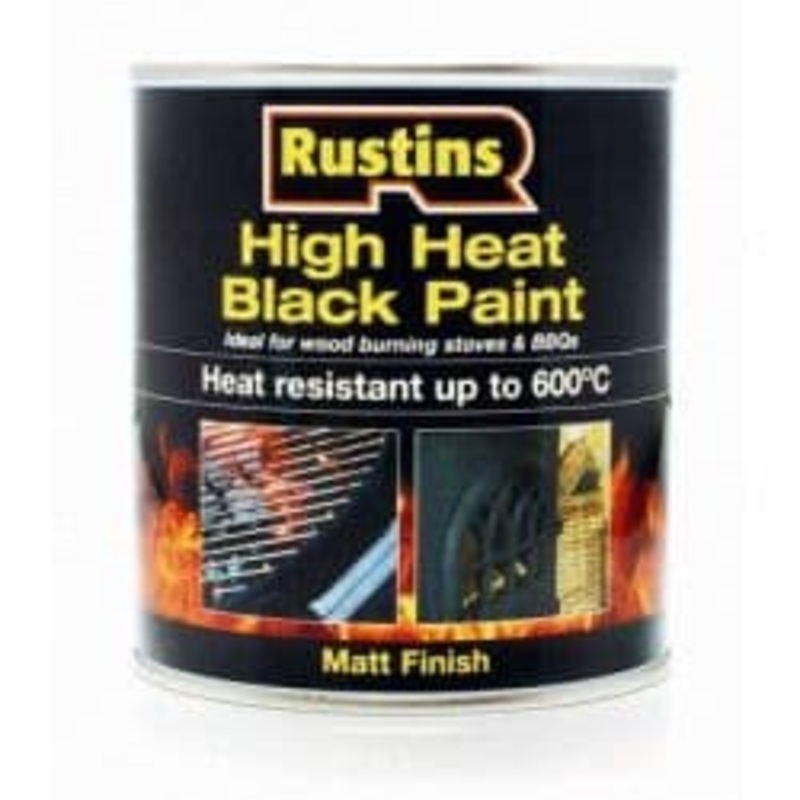 Rustins High Heat Paint Black – 500ml