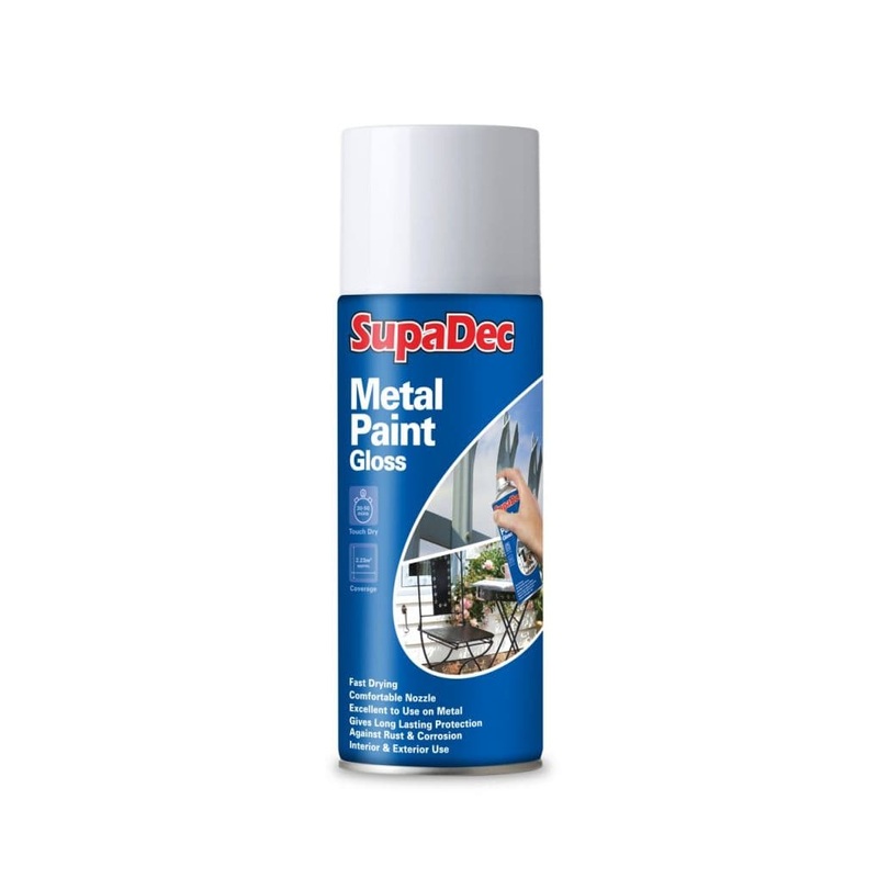 SupaDec Metal Spray Paint – 400ml Gloss White