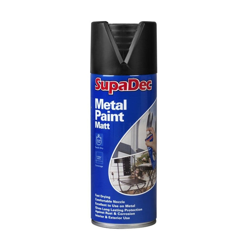 SupaDec Metal Spray Paint – 400ml Matt Black