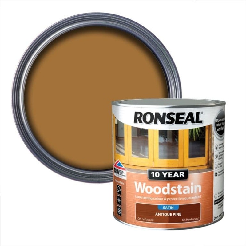 Ronseal 10 Year Woodstain Satin 2.5L – Antique Pine