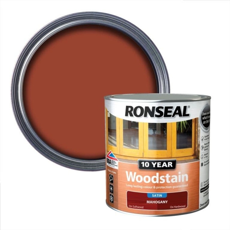 Ronseal 10 Year Woodstain Satin 2.5L – Mahogany