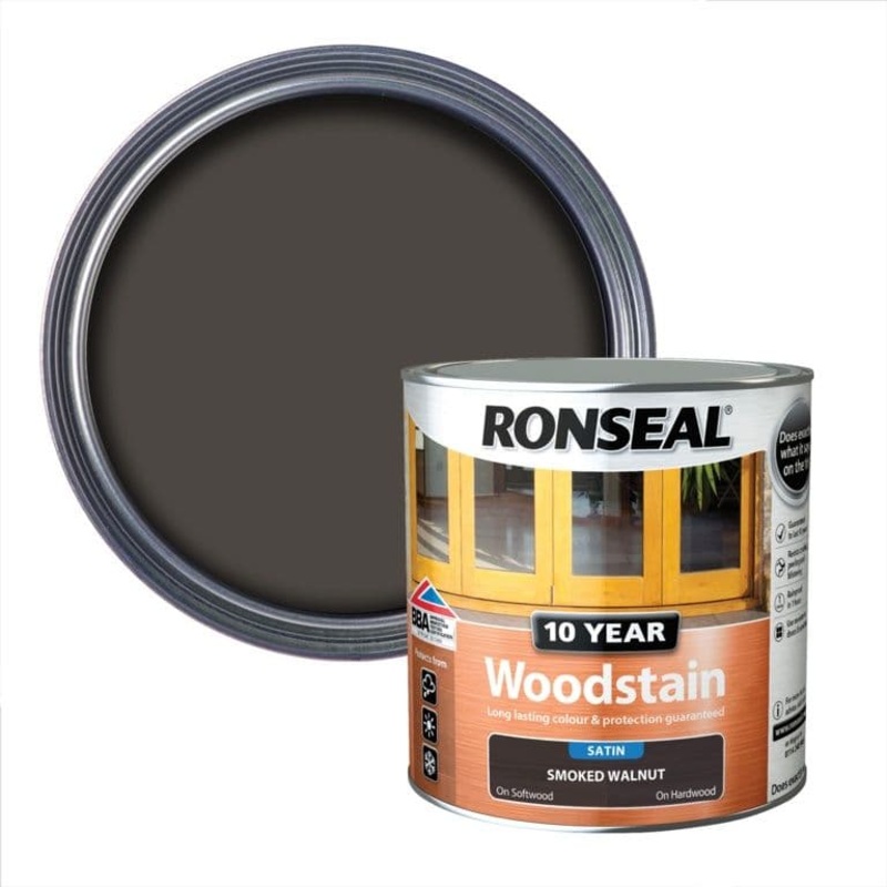 Ronseal 10 Year Woodstain Satin 2.5L – Smoked Walnut