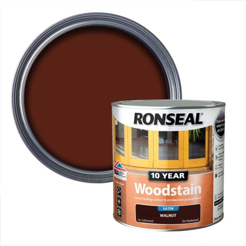 Ronseal 10 Year Woodstain Satin 2.5L – Walnut
