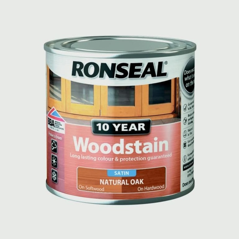 Ronseal 10 Year Woodstain Satin 250ml – Natural Oak