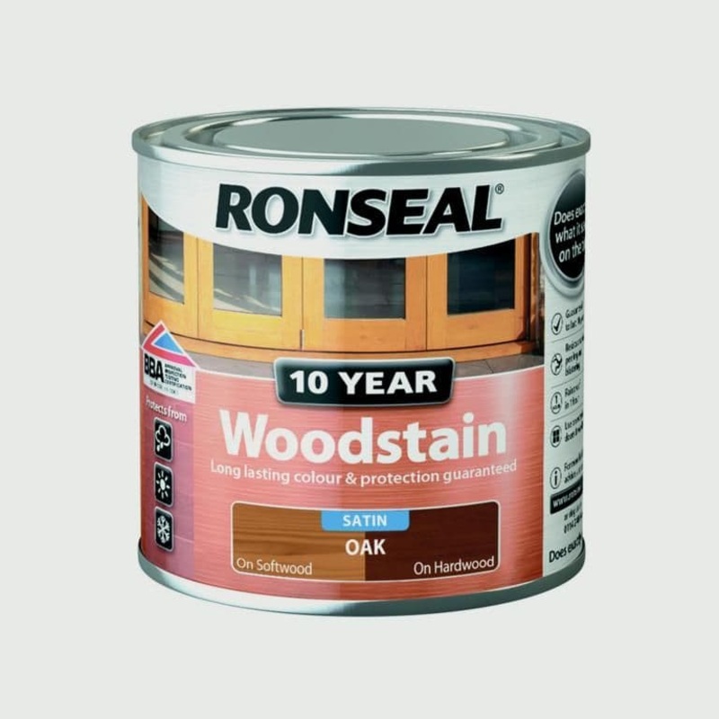 Ronseal 10 Year Woodstain Satin 250ml – Oak