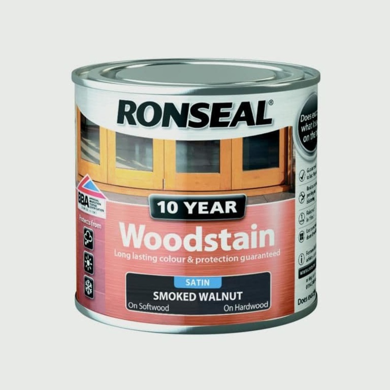 Ronseal 10 Year Woodstain Satin 250ml – Smoked Walnut