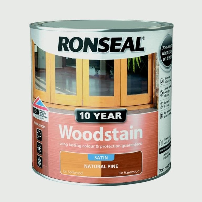 Ronseal 10 Year Woodstain Satin 750ml – Natural Pine