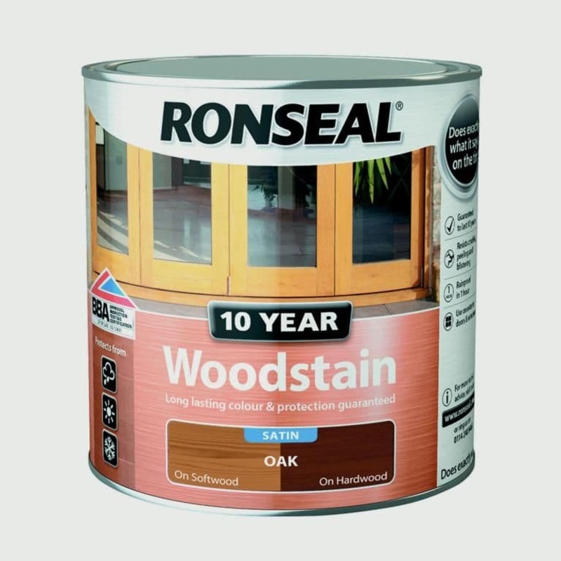 Ronseal 10 Year Woodstain Satin 750ml – Oak