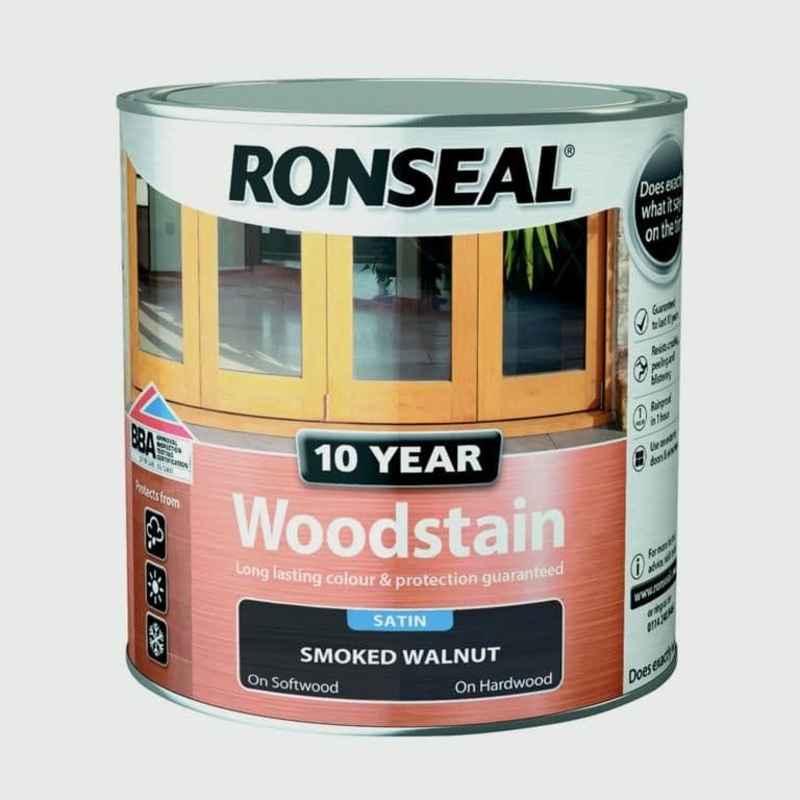 Ronseal 10 Year Woodstain Satin 750ml – Smoked Walnut