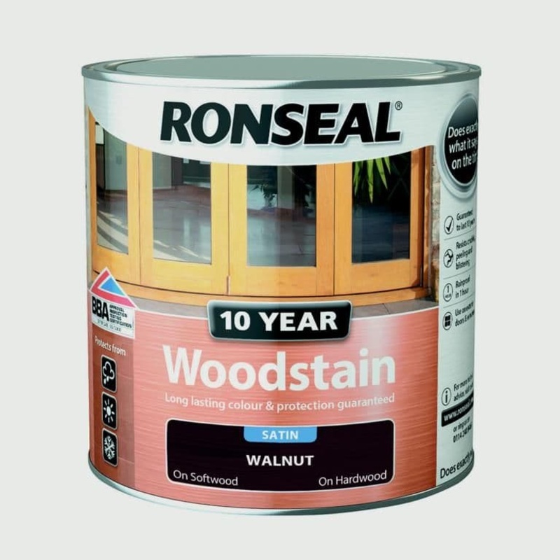 Ronseal 10 Year Woodstain Satin 750ml – Walnut