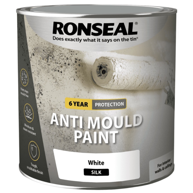 Ronseal 6 Year Anti Mould Paint 2.5L – White Silk