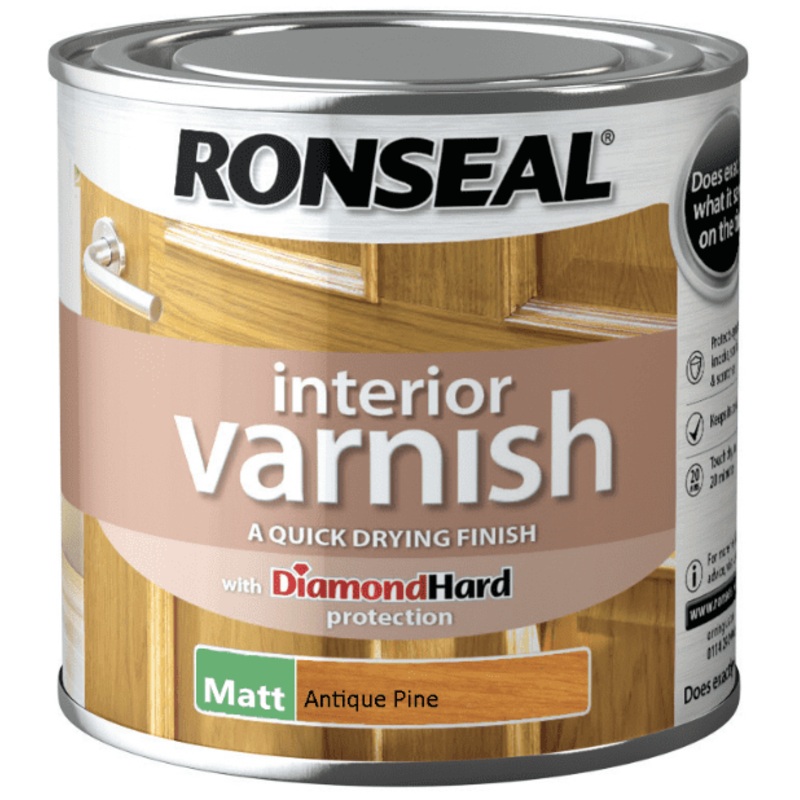 Ronseal Interior Varnish Matt 250ml – Antique Pine