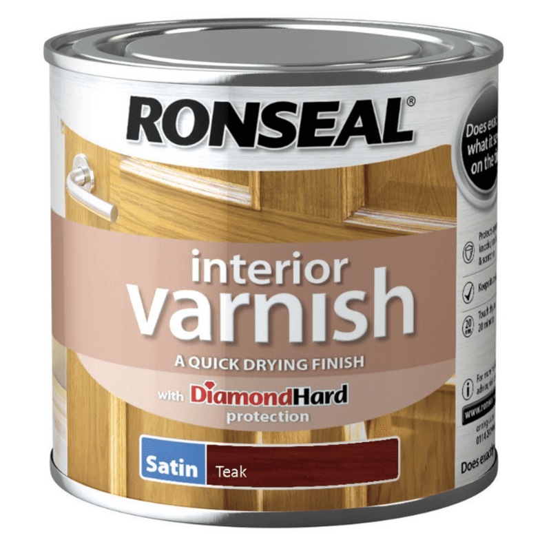 Ronseal Interior Varnish Satin 250ml – Teak