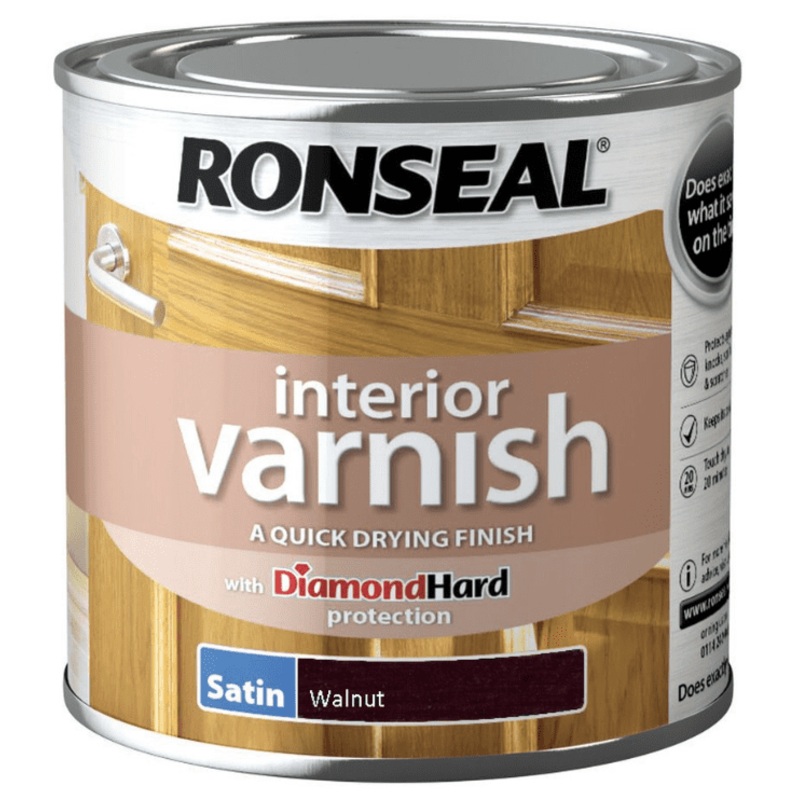 Ronseal Interior Varnish Satin 250ml – Walnut