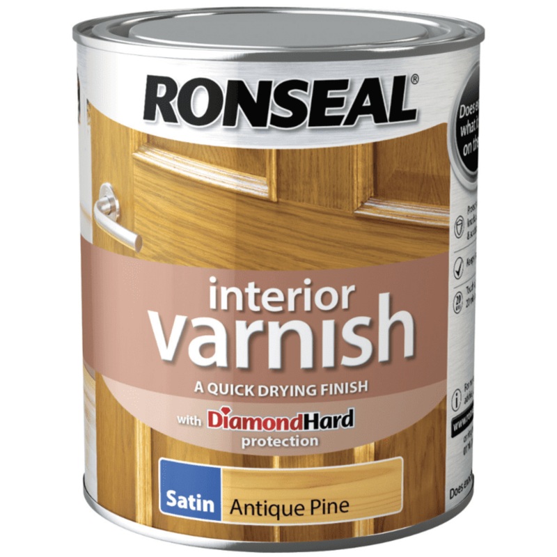 Ronseal Interior Varnish Satin 750ml – Antique Pine