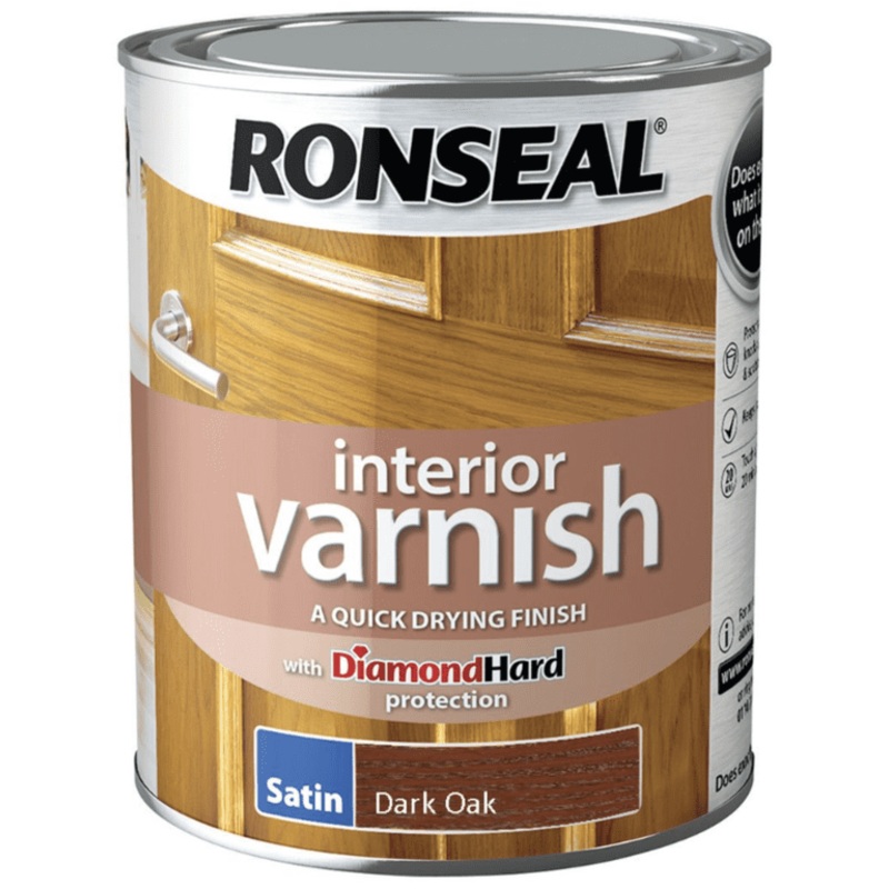 Ronseal Interior Varnish Satin 750ml – Dark Oak