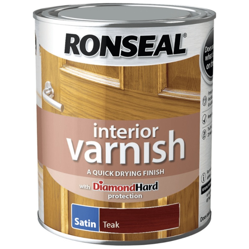 Ronseal Interior Varnish Satin 750ml – Teak