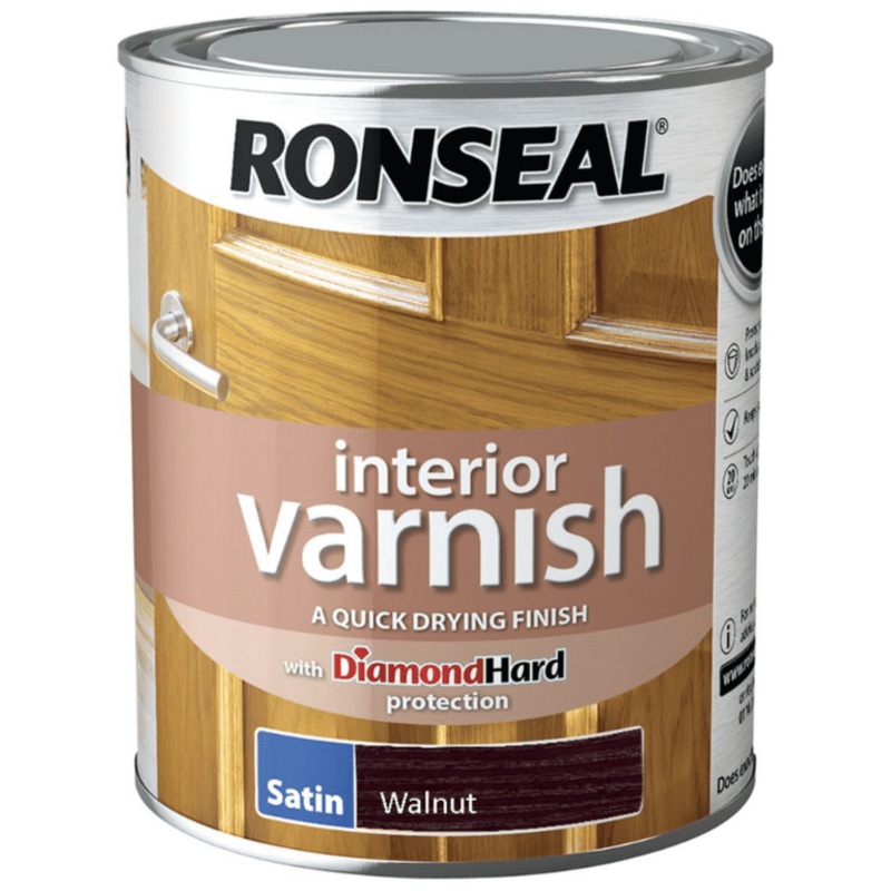 Ronseal Interior Varnish Satin 750ml – Walnut
