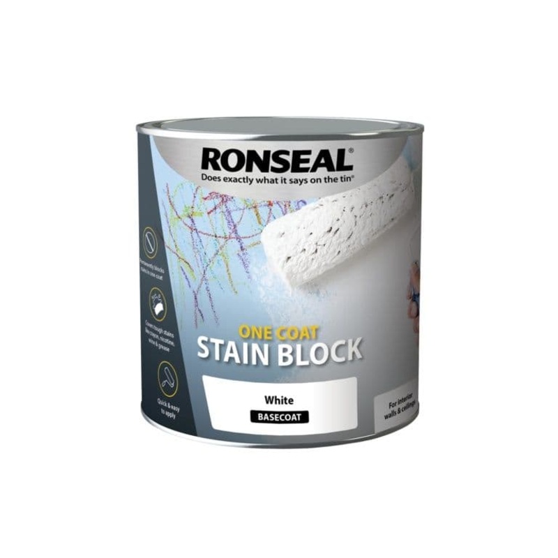 Ronseal One Coat Stain Block – 2.5L White