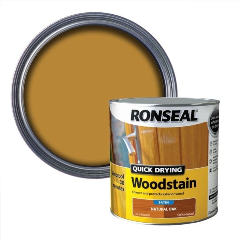Ronseal Quick Drying Woodstain Satin 2.5L – Natural Oak
