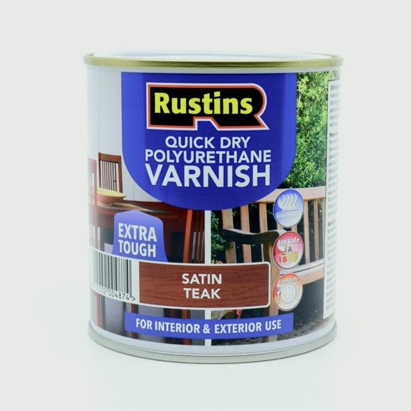 Rustins Polyurethane Gloss Varnish 500ml – Teak