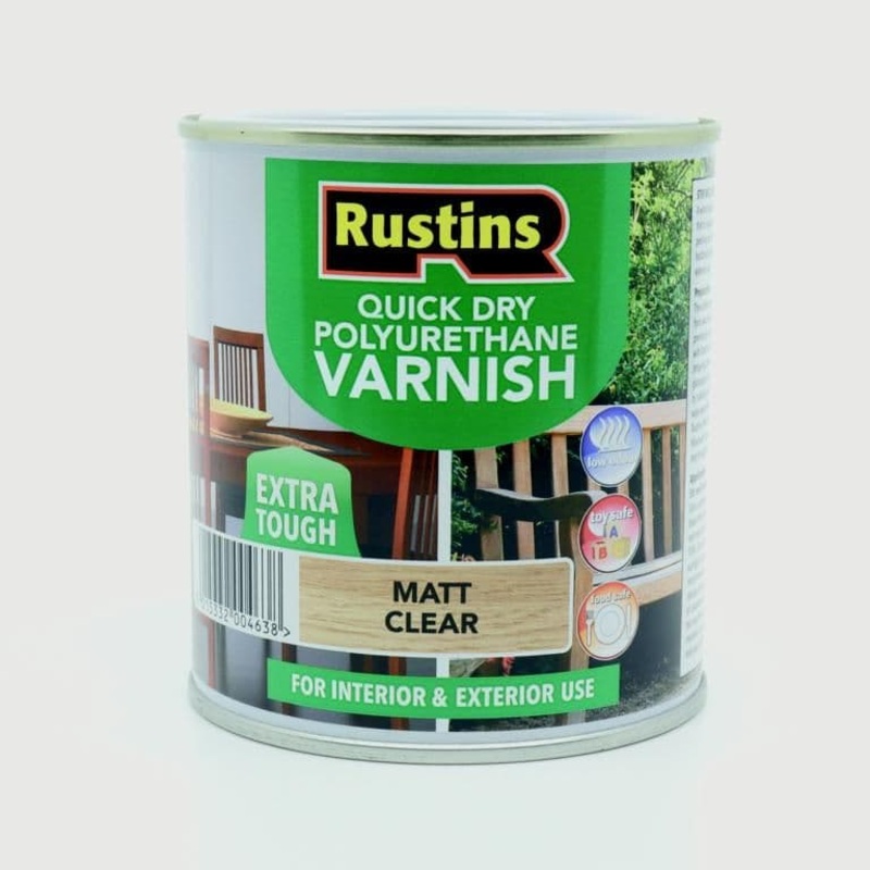 Rustins Polyurethane Matt Varnish 500ml – Clear