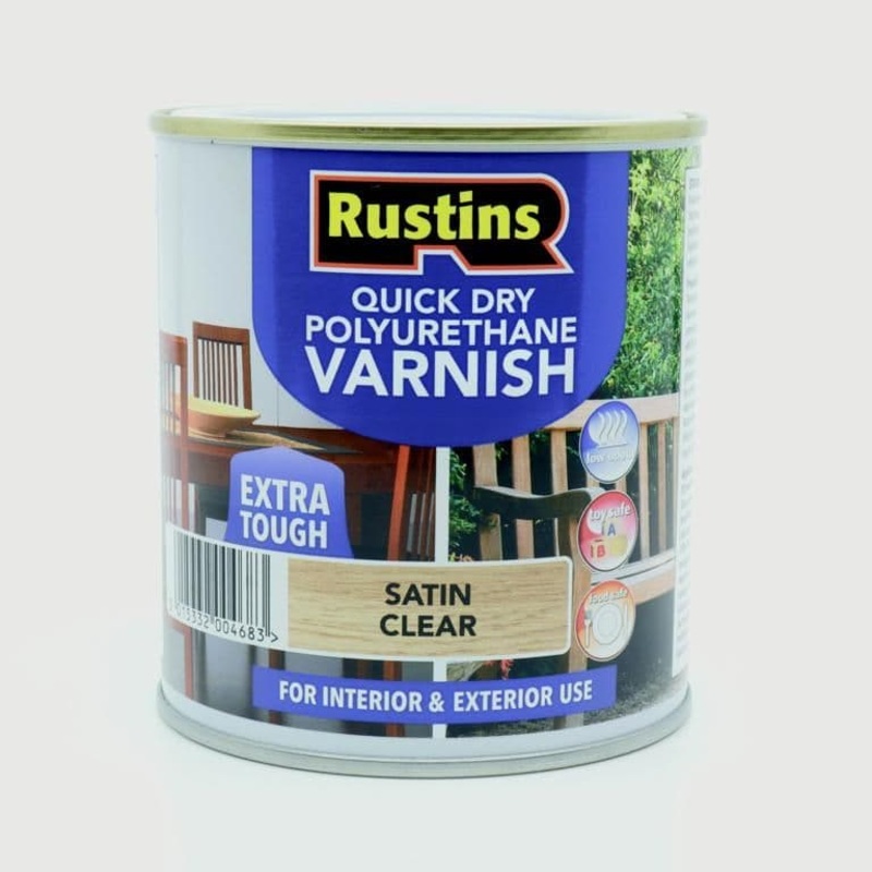 Rustins Polyurethane Satin Varnish 1L – Clear