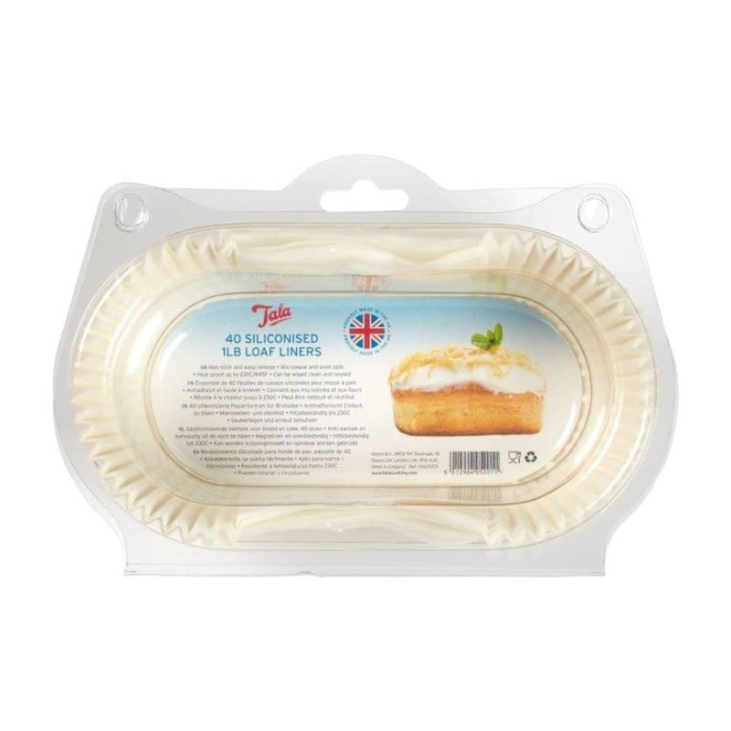 Tala Siliconised Greaseproof Loaf Tin Liners (Set of 40) – 1lb