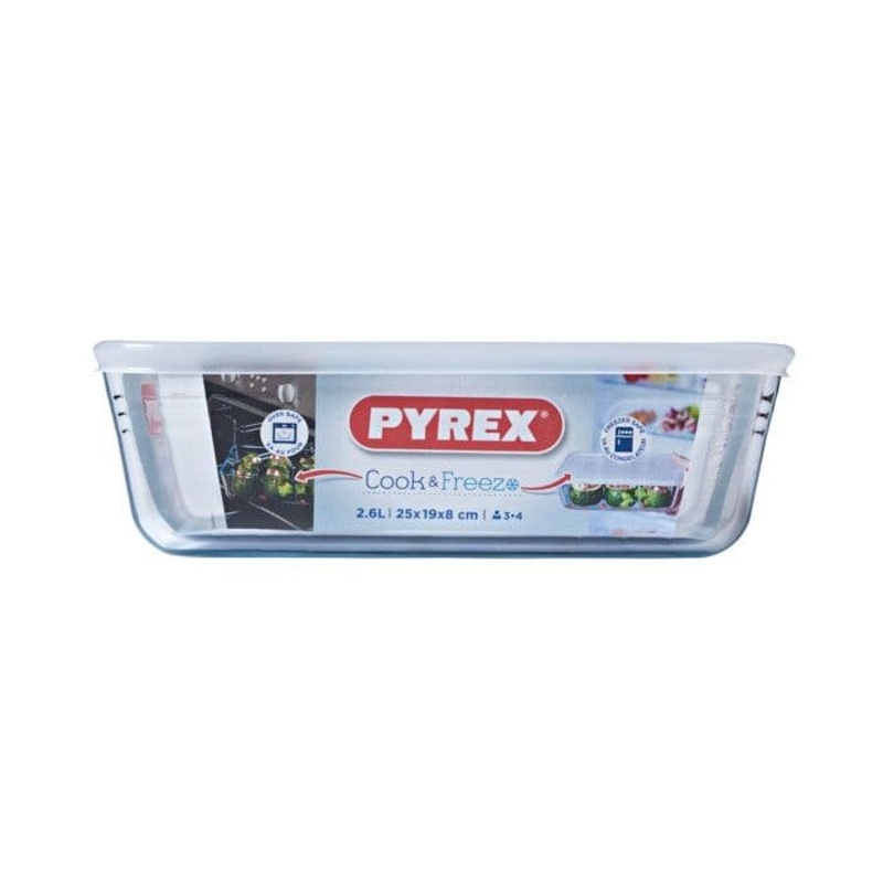 Pyrex Rectangular Dish With Lid – 2.6L