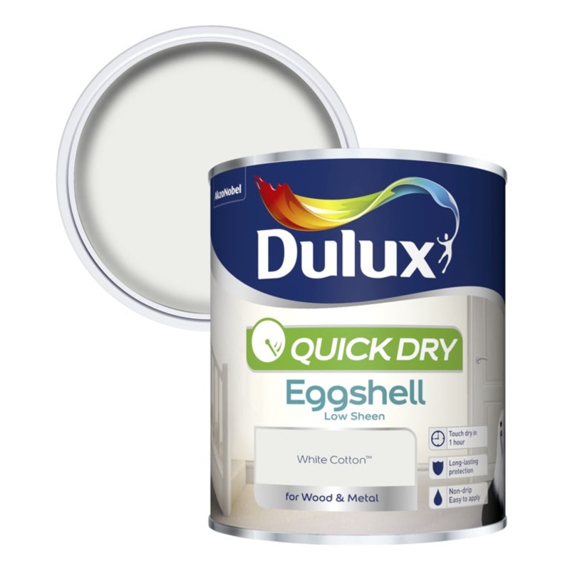 Dulux Quick Dry Eggshell 750ml – White Cotton