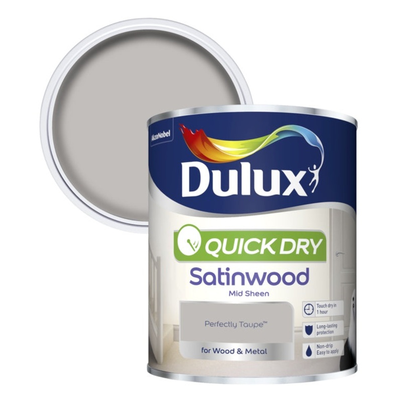 Dulux Quick Dry Satinwood 750ml – Perfectly Taupe