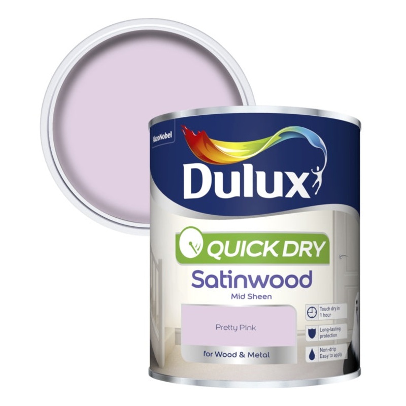 Dulux Quick Dry Satinwood 750ml – Pretty Pink