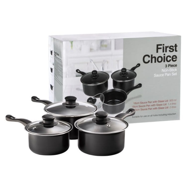Pendeford First Choice Non-Stick Sauce Pan Set – 3 Piece
