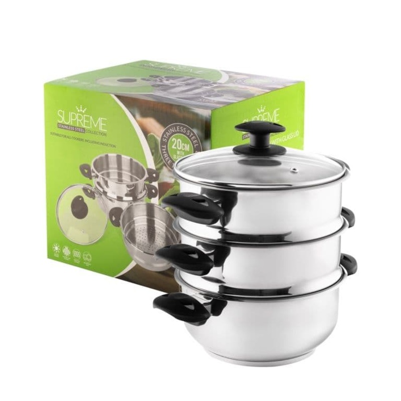 Pendeford Stainless Steel Collection 3 Tier Steamer – 20cm