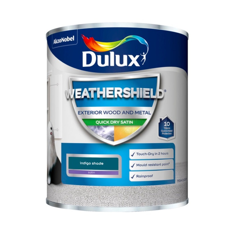 Dulux Weathershield Quick Dry Satin 750ml – Indigo Shade
