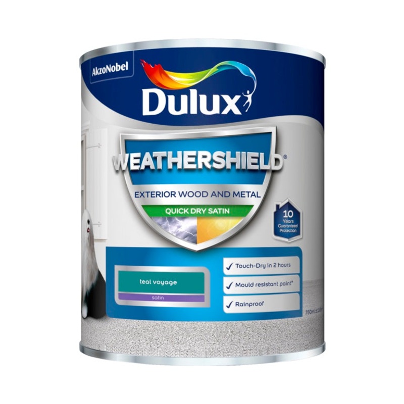 Dulux Weathershield Quick Dry Satin 750ml – Teal Yoyage