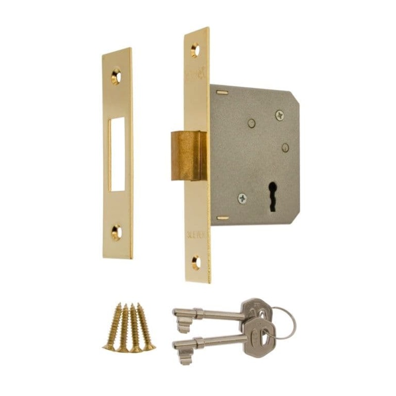 Era 3 Lever Deadlock 3 Brass Effect – Brass Eff 76mm