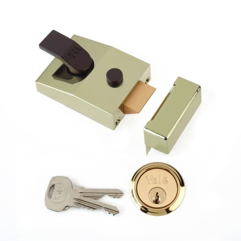 Yale Deadlocking Standard Nightlatch Security Lock – Brasslux – 60mm