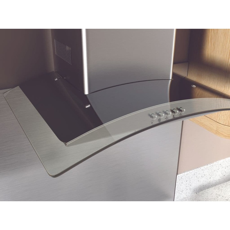 Kitchenplus Curved Glass Cooker Hood – 600mm