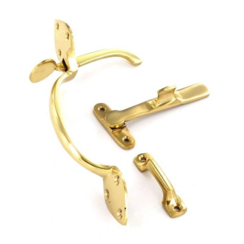 Securit Brass Suffolk Latch Set – 200mm – Pack of 3